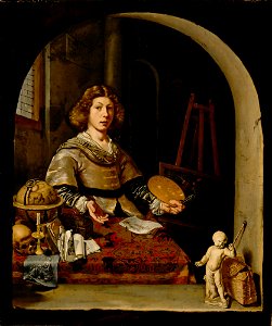 Cornelis Bisschop - The Artist in His Studio - 38.29 - Detroit Institute of Arts