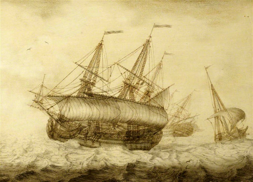 Cornelis Bouwmeester (c.1652-1733) - An English Fourth-Rate Close-Hauled in a Breeze - BHC0989 - Royal Museums Greenwich