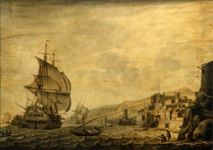 Cornelis Bouwmeester (c.1652-1733) - A Dutch Ship Arriving at Naples - BHC1897 - Royal Museums Greenwich