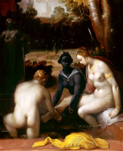 Cornelis Cornelisz van Haarlem - Het toilet van Bathseba. Free illustration for personal and commercial use.