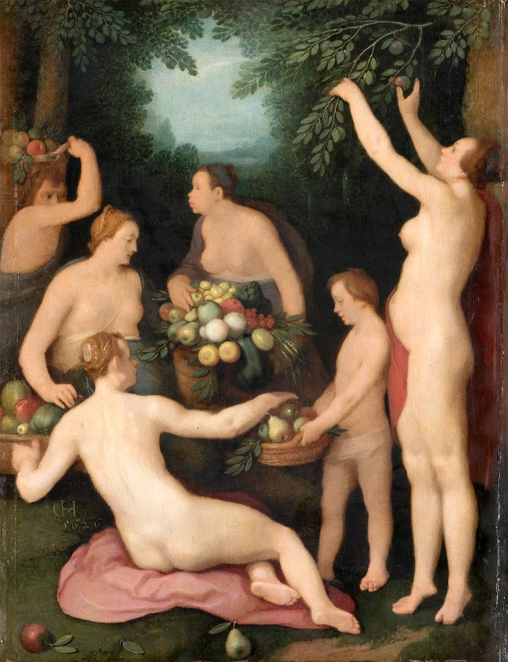 Cornelis Cornelisz van Haarlem - Pomona ontvangt de fruitoogst