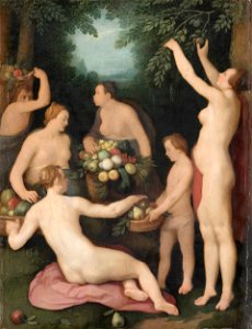 Cornelis Cornelisz van Haarlem - Pomona ontvangt de fruitoogst