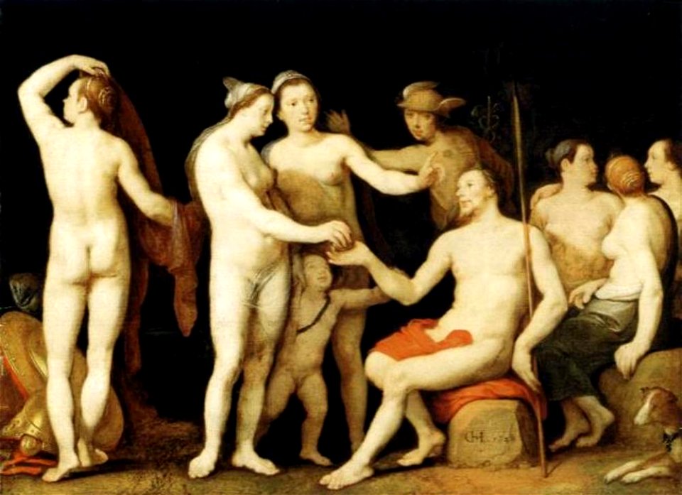 Cornelis Cornelisz. van Haarlem - Het oordeel van Paris (Hyginus 92, Lucianus, Deorum dialogi, 20)) - 5165 - Museum of Fine Arts, Budapest