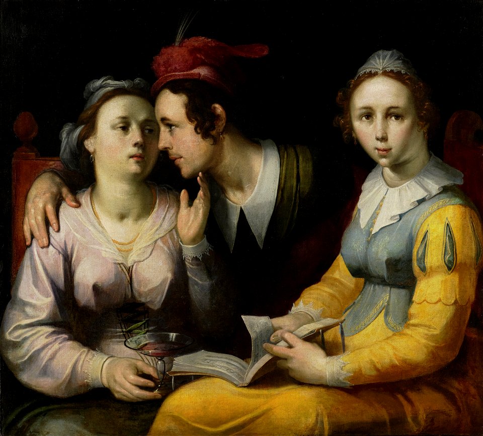 Cornelis Cornelisz. van Haarlem - A Courting Couple and Woman with a Songbook - 1997-102 - Princeton University Art Museum