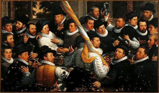 Cornelis Cornelisz van Haarlem - Banket van korporaalschap van Jonge Jan Adriaensz van Veen - Haarlem Cloveniers schutterij 1583