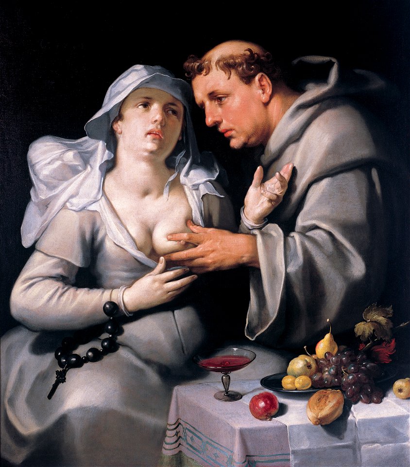 Cornelis Cornelisz van Haarlem - Een monnik en een begijn - 1590