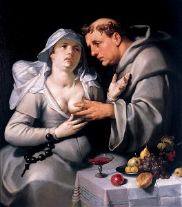 Cornelis Cornelisz van Haarlem - Een monnik en een begijn - 1590
