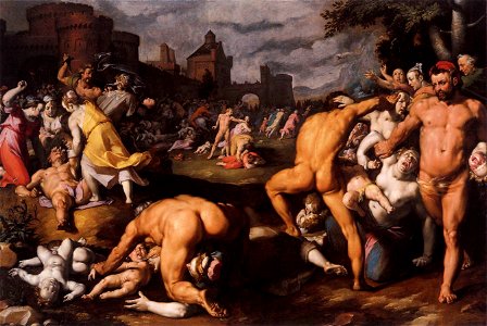 Cornelis Cornelisz. van Haarlem - Massacre of the Innocents - WGA05254. Free illustration for personal and commercial use.