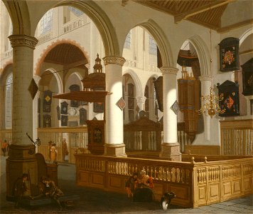 Cornelis de Man - The Oude Kerk, Delft - 1965.1176 - Art Institute of Chicago. Free illustration for personal and commercial use.