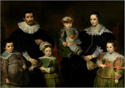 Cornelis de Vos - Portrait of a Family - WGA25307. Free illustration for personal and commercial use.