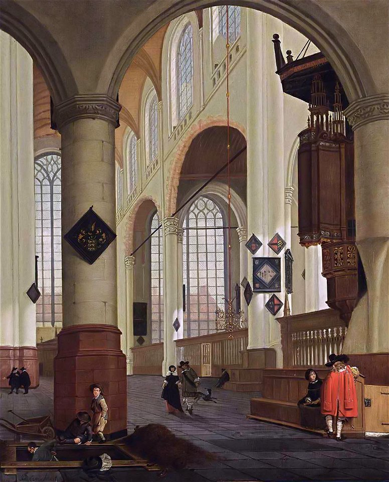 Cornelis de Man - Interior of the Oude Kerk in Delft - WGA13908