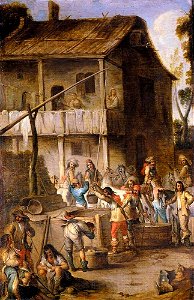 Cornelis de Wael - Soldiers before a Tavern - WGA25414