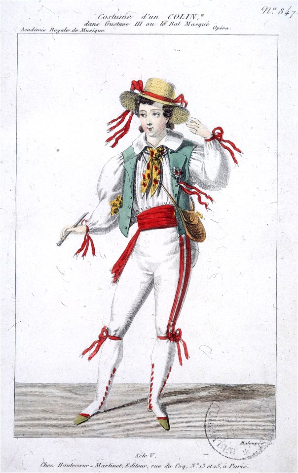 Costume d'un Colin in Gustave III by Auber 1833 - Gallica