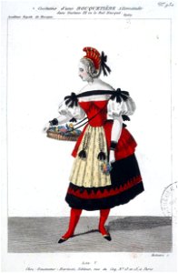 Costume d'une bouquetière allemande in Gustave III by Auber 1833 - Gallica