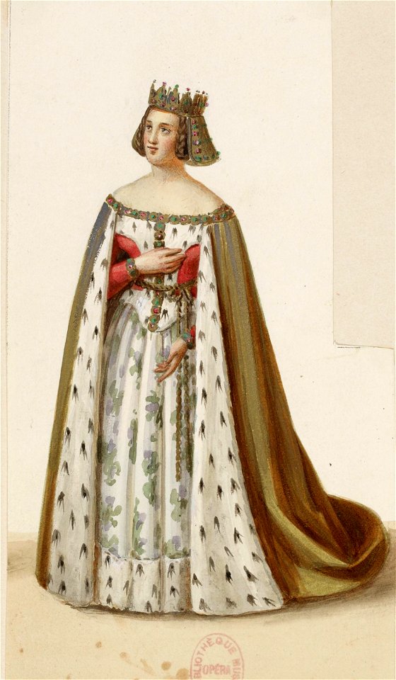 Costume of Mlle George as Marguerite de Bourgogne (La Tour de Nesle, 1832) 2 (cropped)