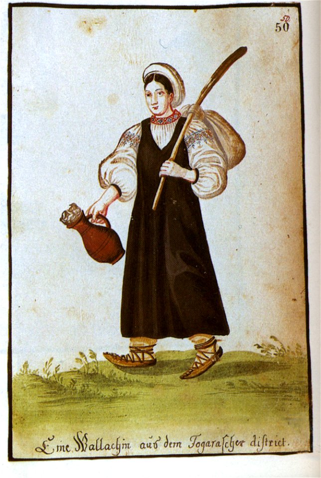 Costume of a Roumanian woman, district of Fogaras