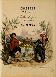 Costumes pittoresques de la vallée d'Ossau et des Pyrénées (Titre lithographié) - Fonds Ancely - B315556101 A DEVERIA 002