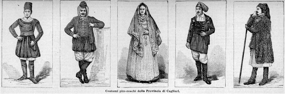 Costumi pittoreschi della provincia di Cagliari (xilografia)