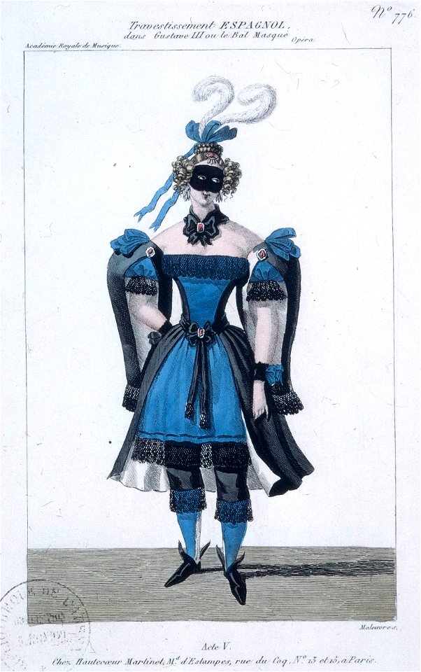 Costume travestissement espagnol in Gustave III by Auber 1833 - Gallica