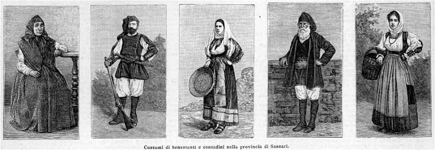 Costumi di benestanti e contadini nella provincia di Sassari