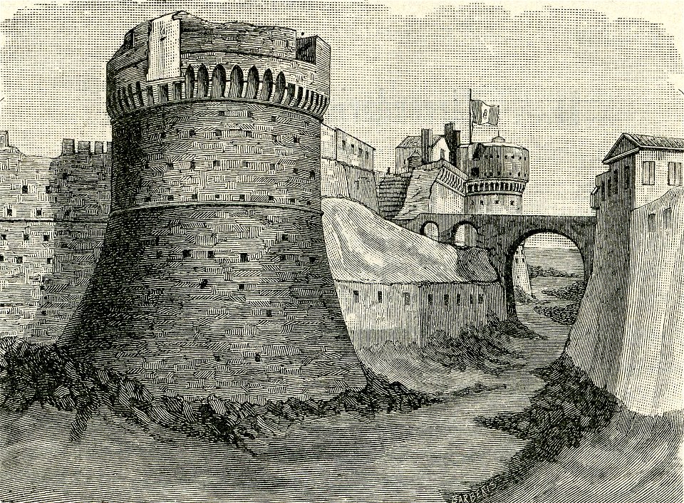 Cotrone Veduta del castello (xilografia di Barberis )