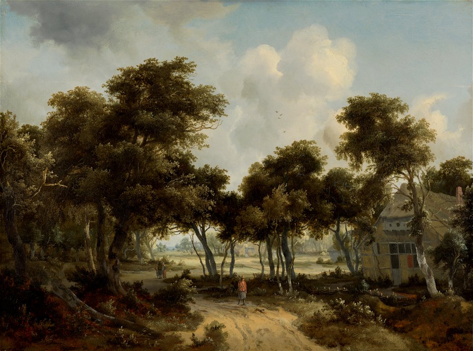 Cottages in a Forest by Meindert Hobbema Mauritshuis 1061