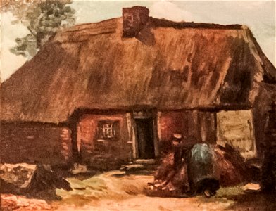Cottage with Peasant Woman Digging - My Dream