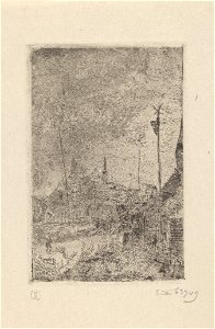 Cottages, print by James Ensor, 1888, Prints Department, Royal Library of Belgium, S. II 63749
