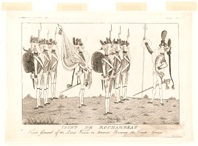 Count de Rochambeau - French general of the land forces in America reviewing the French troops LCCN2004673388