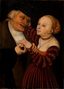 Lucas Cranach d.Ä. - Alter Mann und Mädchen (Kunsthistorisches Museum)