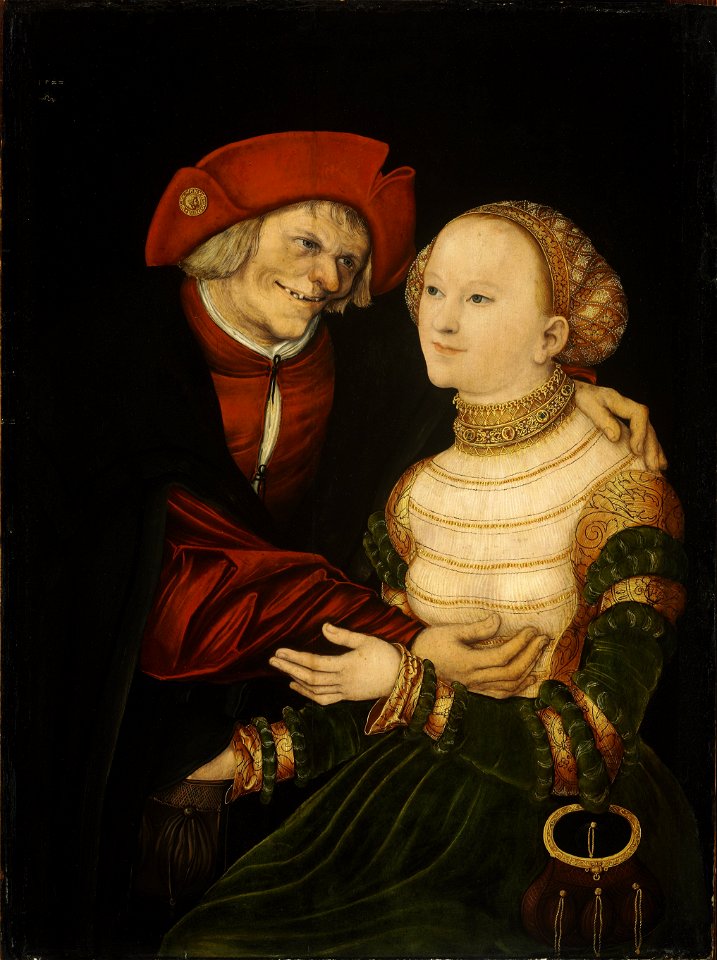 Lucas Cranach d.Ä. - Das ungleiche Paar (1522, Szépművészeti Múzeum)