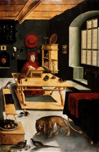 Lucas Cranach d.Ä. - Kardinal Albrecht von Brandenburg als Hieronymus im Gehäus (Hessisches Landesmuseum). Free illustration for personal and commercial use.