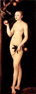 Lucas Cranach d. Ä. - Adam and Eve - WGA05622 (Eve). Free illustration for personal and commercial use.