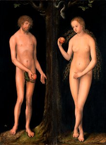 Lucas Cranach d.Ä. - Adam und Eva (Gemäldepaar), Herzog Anton Ulrich-Museum. Free illustration for personal and commercial use.
