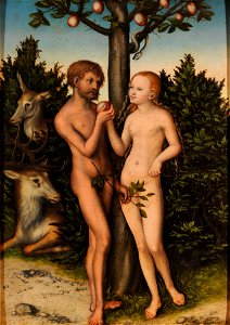 Lucas Cranach d.Ä. - Adam und Eva (Magdeburg). Free illustration for personal and commercial use.