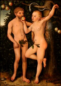 Lucas Cranach d.Ä. - Adam und Eva (Praha). Free illustration for personal and commercial use.