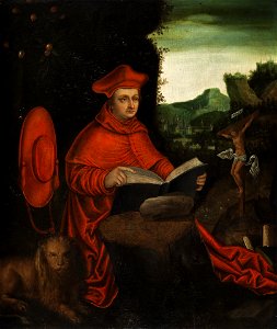 Nachfolger des Lucas Cranach d.Ä. - Kardinal Albrecht von Brandenburg als Kirchenvater Hieronymus. Free illustration for personal and commercial use.