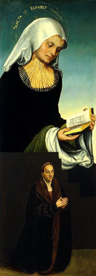 Lucas Cranach d. Ä. - Die Heilige Elizabeth mit Herzog Georg von Sachsen als Stifter