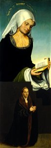 Lucas Cranach d. Ä. - Die Heilige Elizabeth mit Herzog Georg von Sachsen als Stifter. Free illustration for personal and commercial use.