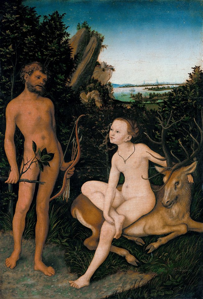 Lucas Cranach the Elder - Apoll und Diana in waldiger Landschaft - Google Art ProjectFXD