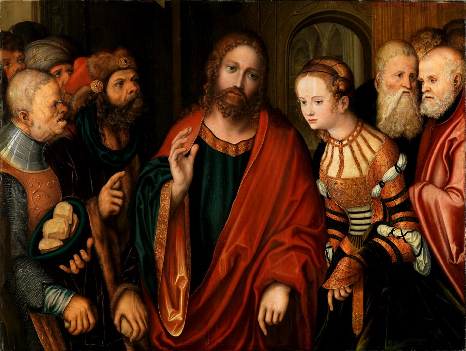 Lucas Cranach d.Ä. - Christus und die Ehebrecherin (Fränkische Galerie)