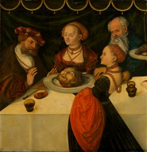 Lucas Cranach d.Ä. (u. Werkst.) - Gastmahl des Herodes (Vienna)