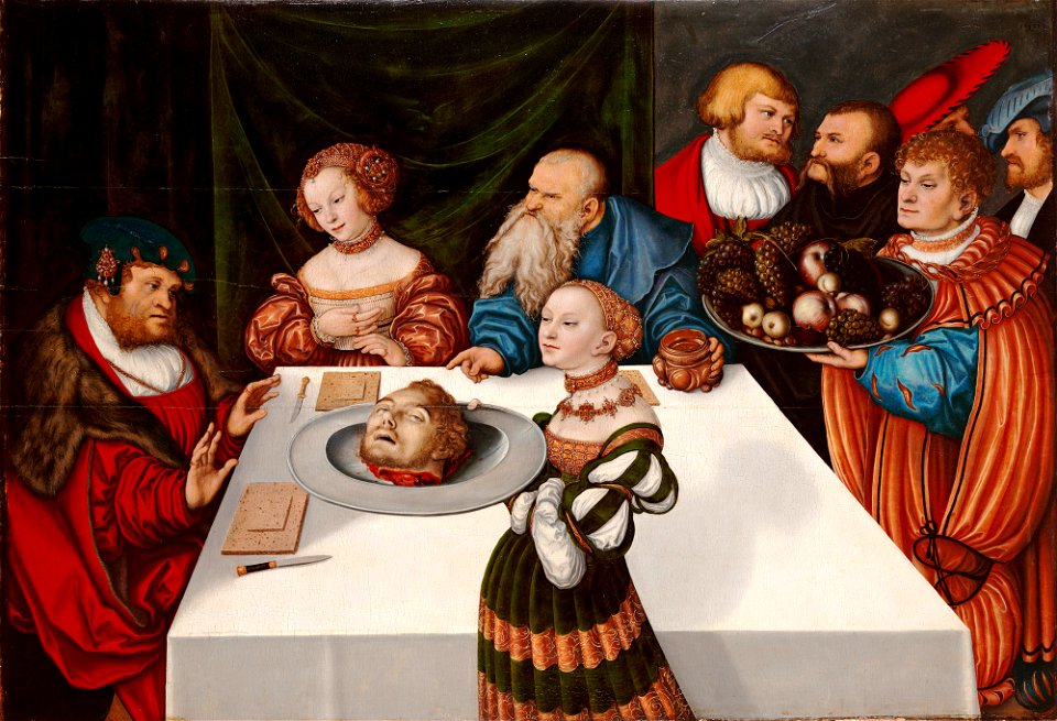 Lucas Cranach d.Ä. - Gastmahl des Herodes (Wadsworth Atheneum)