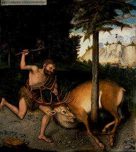 Lucas Cranach d.Ä. - Herkules und die Hirschkuh der Diana (Herzog Anton Ulrich-Museum)