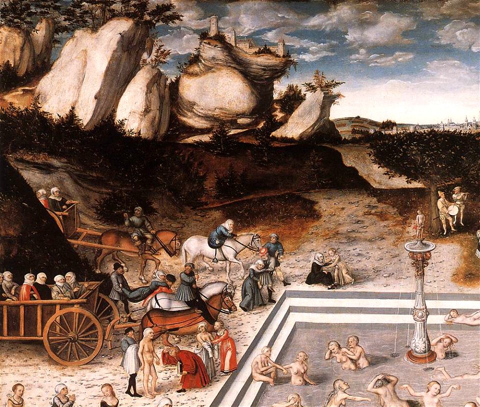 Lucas Cranach d. Ä. - The Fountain of Youth (detail) - WGA05708