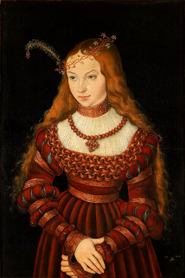 Lucas Cranach d.Ä. - Bildnis der Prinzessin Sibylle von Cleve (1526, Klassik Stiftung Weimar)