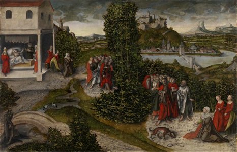 Anonymer Schüler von Lucas Cranach d. Ä. - Christus und das kanaanäische Weib - 1495 - Schloß Johannisberg