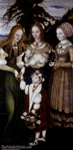 Cranach, Lucas, d.Ä. - Die Heilige Dorothea, Agnes und Kunigunde - 1506