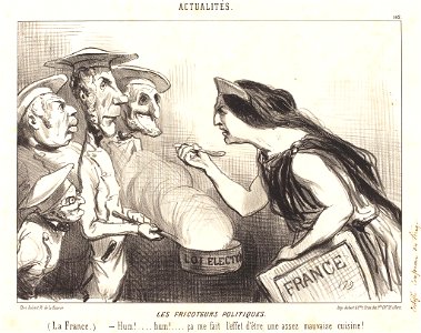 Daumier - Les Fricoteurs politiques. Free illustration for personal and commercial use.