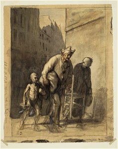 Daumier - The Saltimbanques Changing Place, 1928.273, c. 1865